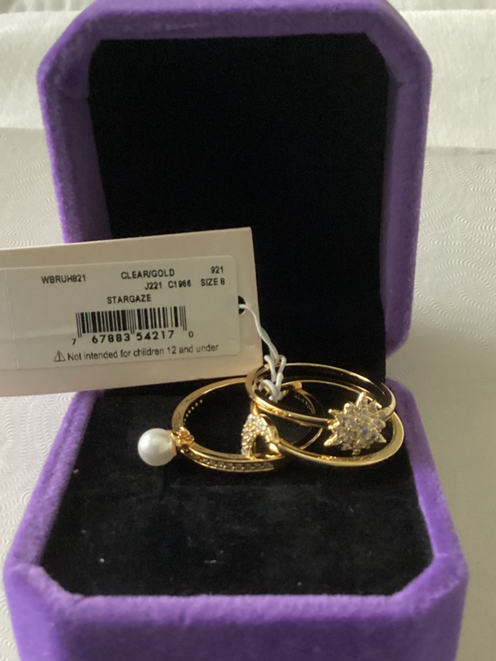 kate spade gold hoop earrings with pearl and starburst charm - Picture 2 of 3